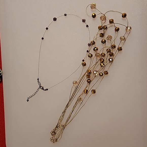 Lot of 7 statement necklaces crystals beads rhinestones all wearable bag#4 - Picture 3 of 13